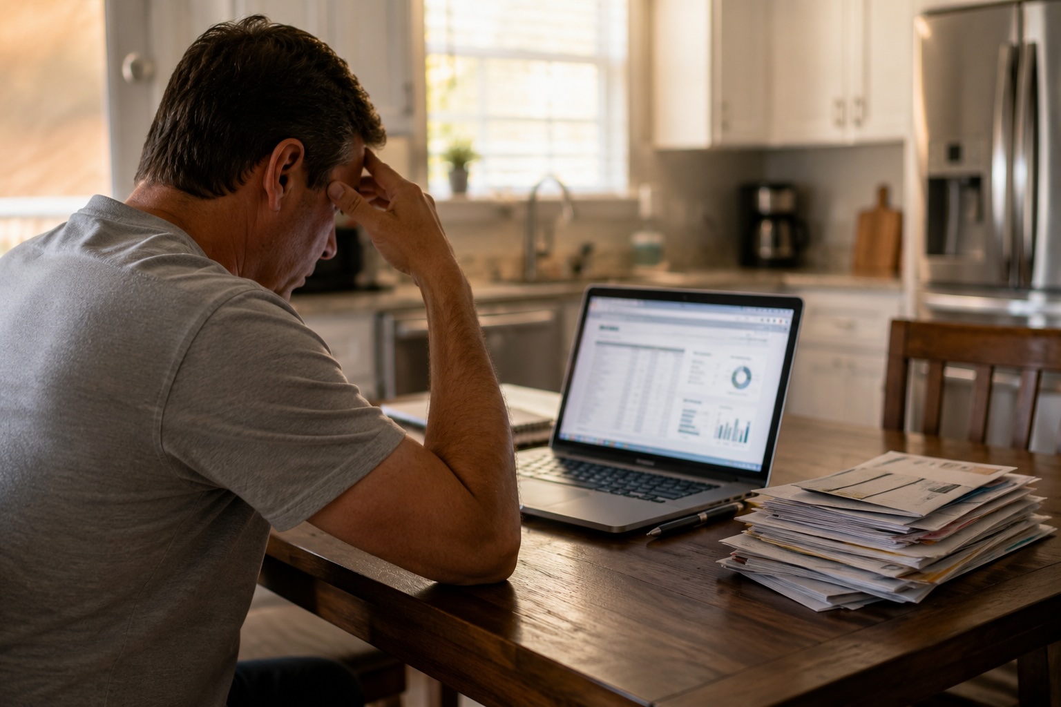 Rental property owner reviewing property management performance reports